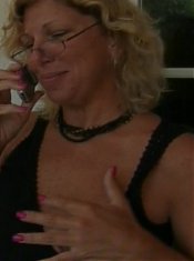 Big boobed grandma Rosy Rocket kneels down to give her lover a mouthfuck in this granny porn live