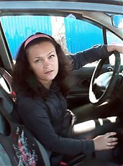 Shameless mature ex girlfriend Mila Max and her boyfriend engage in intense fucking inside the car